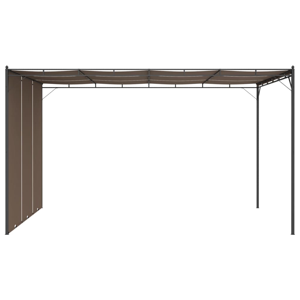 Tuinprieel Met Zijgordijn 4X3X2,25 M Taupe