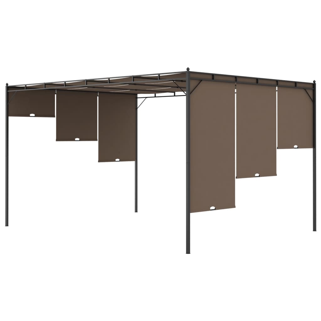 Tuinprieel Met Zijgordijn 4X3X2,25 M Taupe