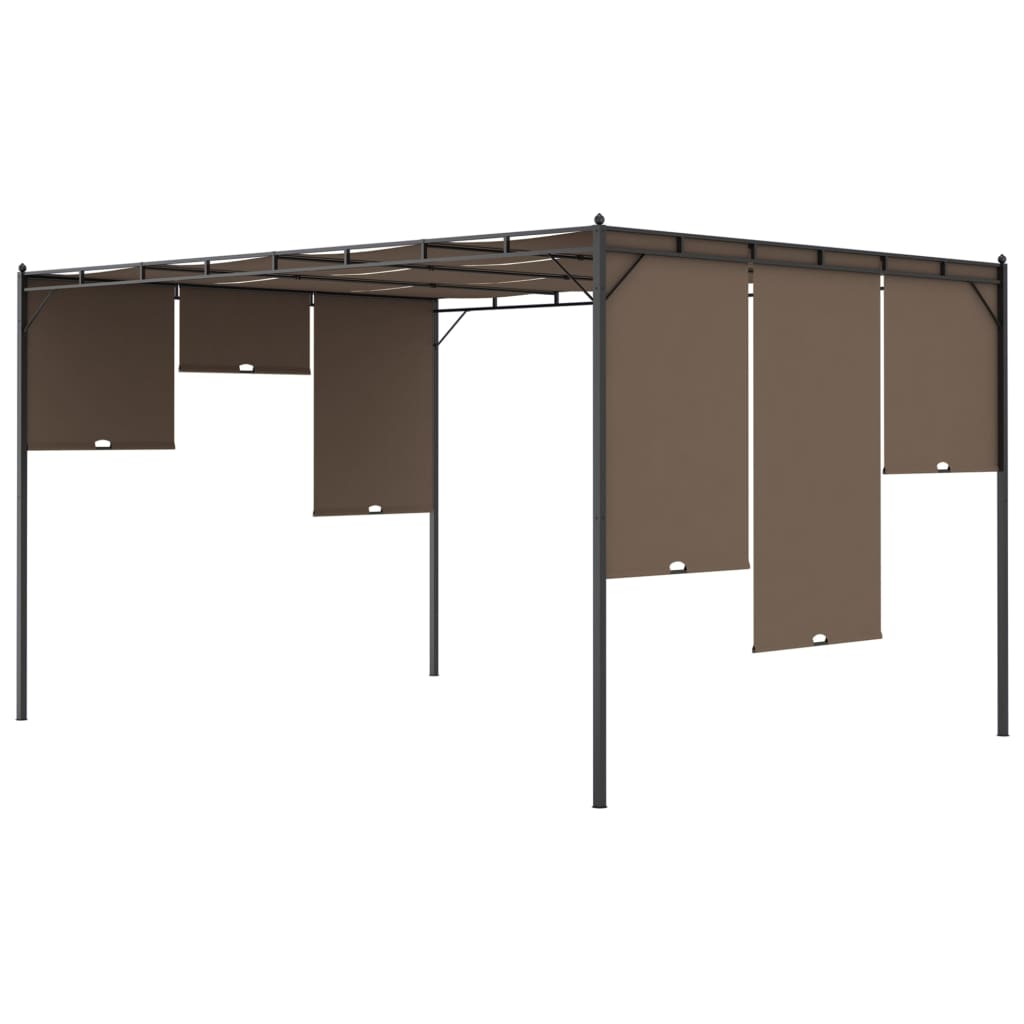 Tuinprieel Met Zijgordijn 4X3X2,25 M Taupe