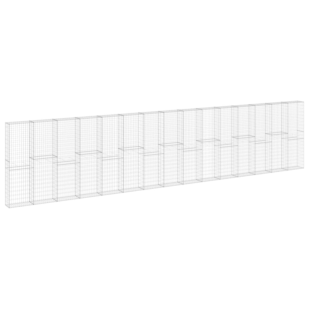 Gabionenwand mit Deckel 900 x 30 x 200 cm aus verzinktem Stahl