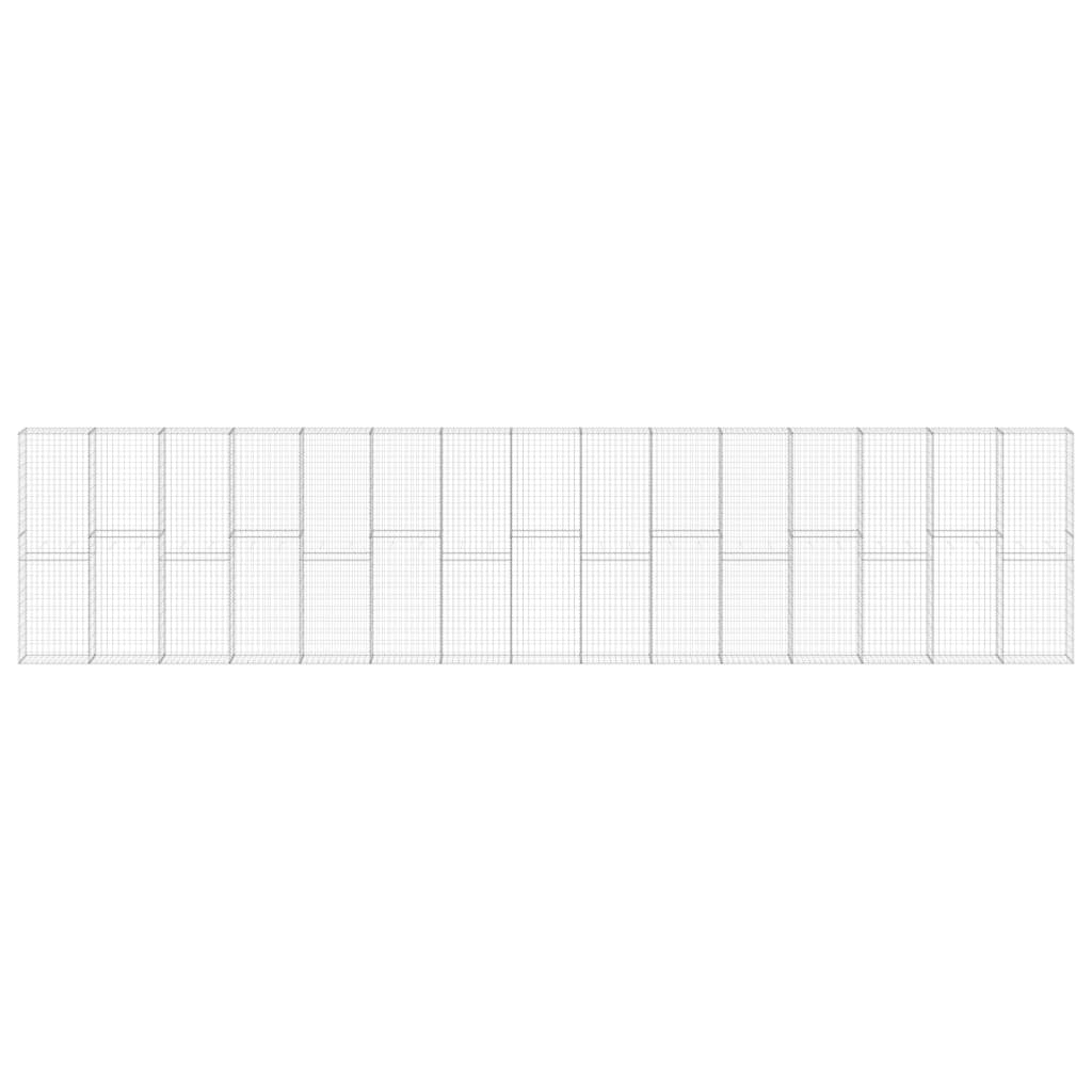 Gabionenwand mit Deckel 900 x 30 x 200 cm aus verzinktem Stahl