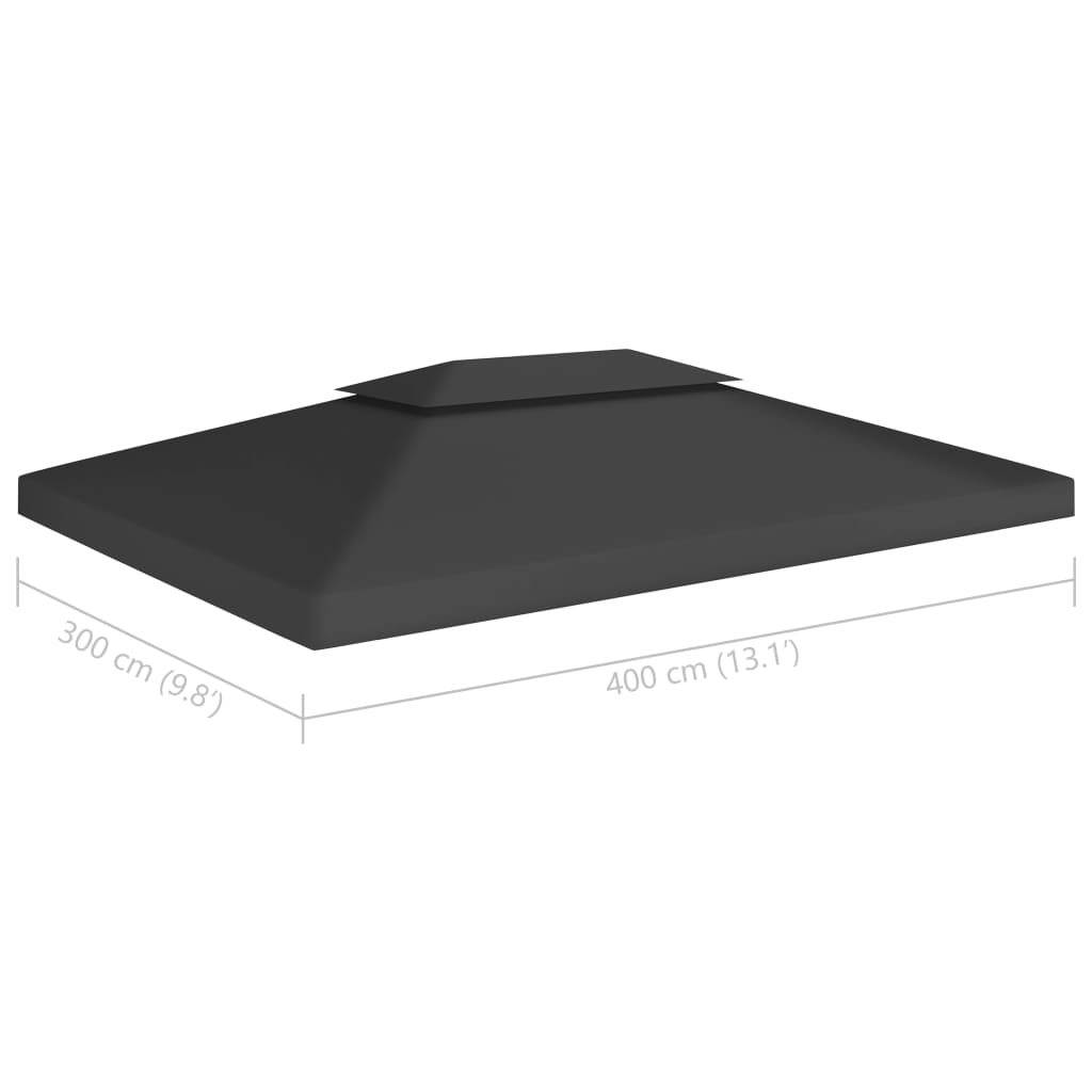 Prieeldak 2-Laags 310 G/M² 4X3 M Zwart