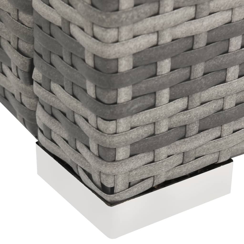 Liege Doppel Poly Rattan Grau