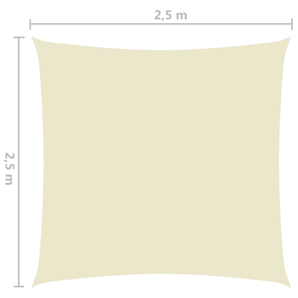 Zonnescherm Vierkant 2,5X2,5 M Oxford Stof Crèmekleurig