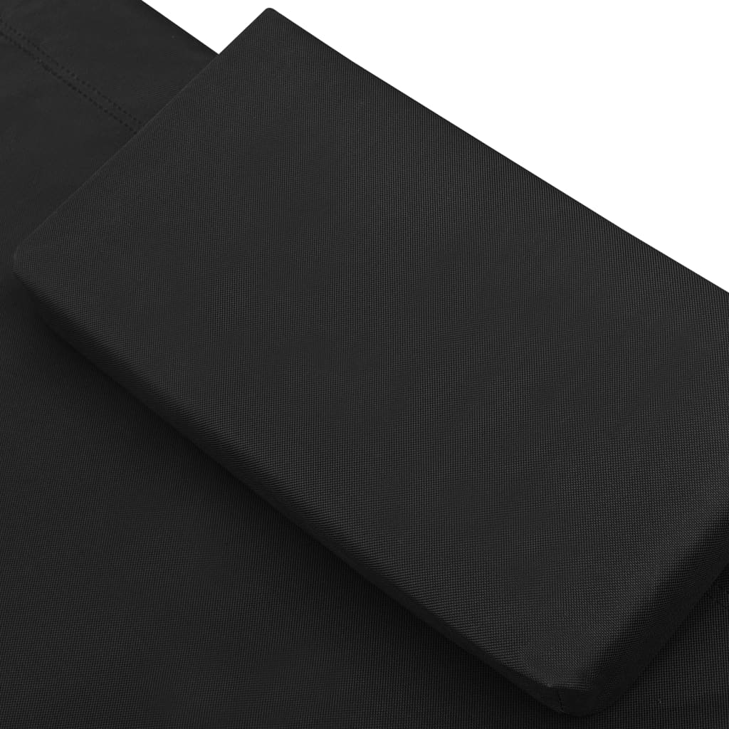 Loungebed Met Luifel En Kussens Zwart