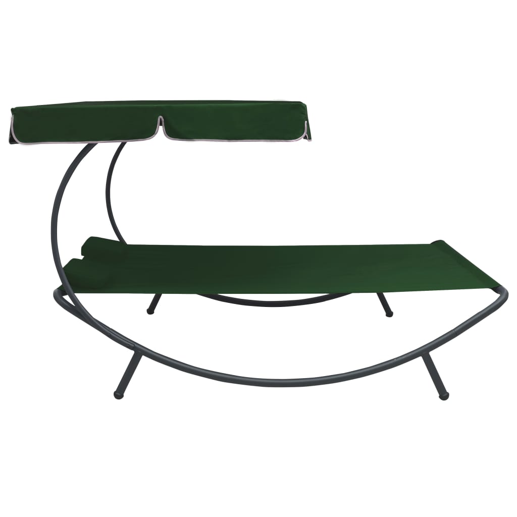 Loungebed Met Luifel En Kussens Groen