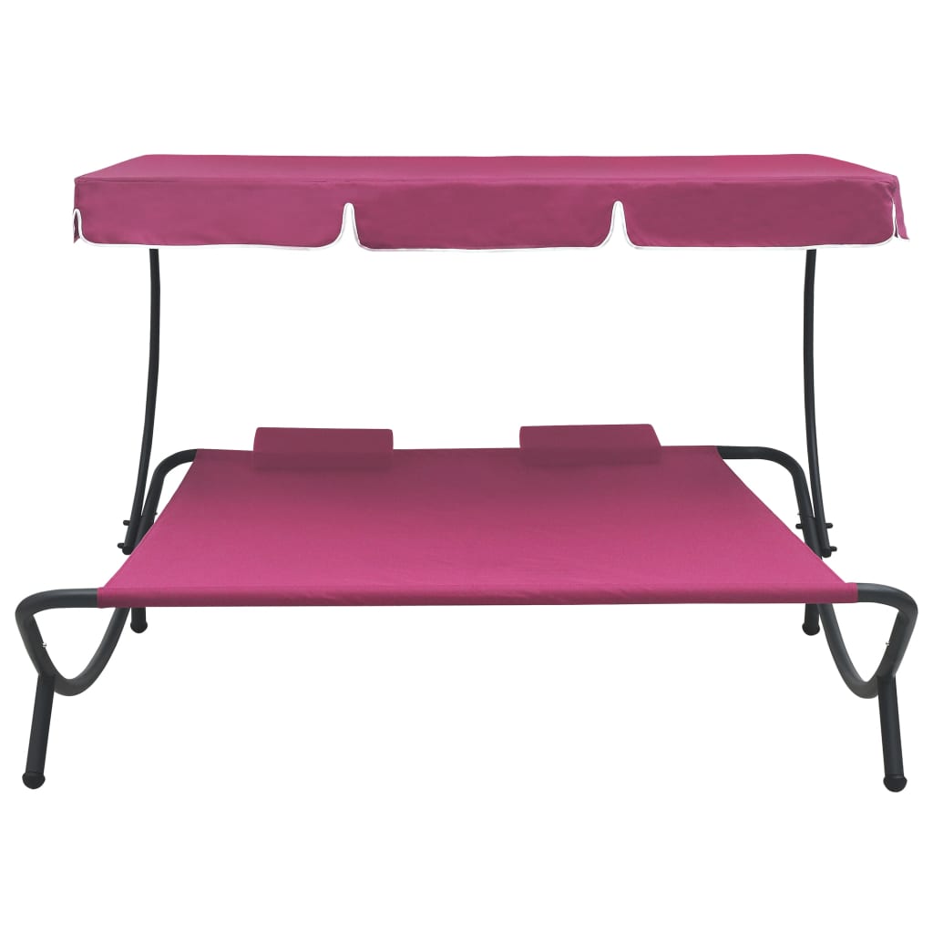 Loungebed Met Luifel En Kussens Roze