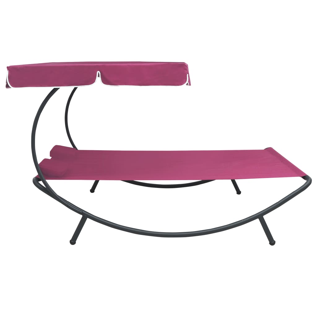 Loungebed Met Luifel En Kussens Roze