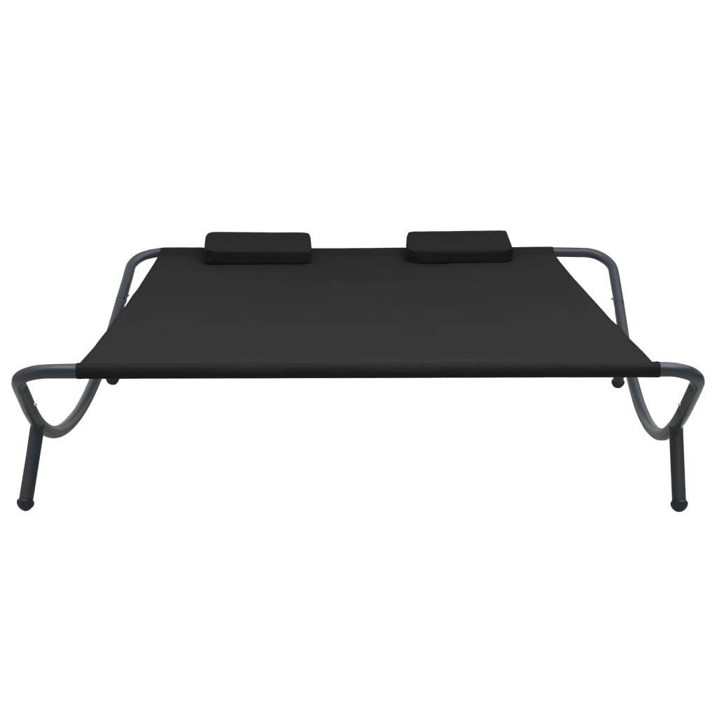 Loungebed Stof Zwart