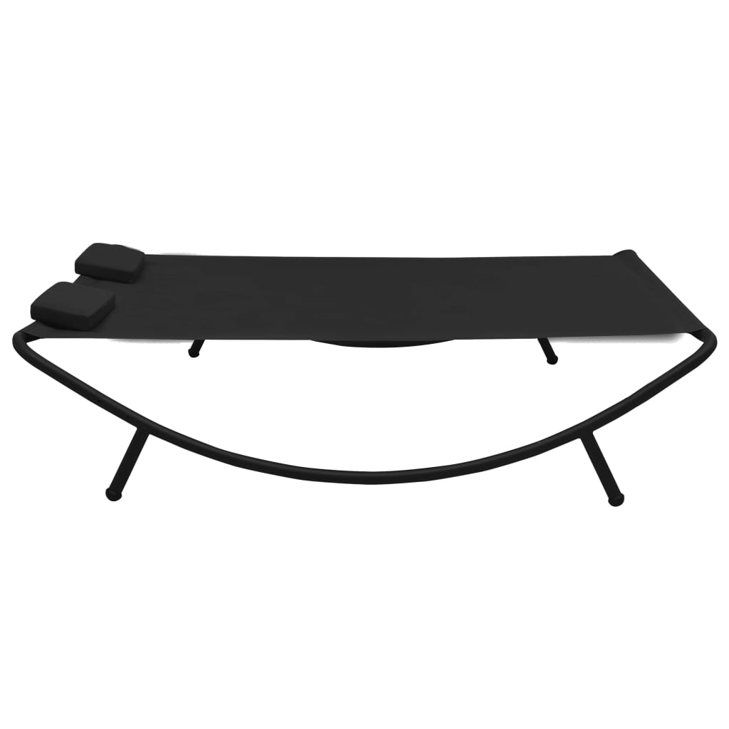 Loungebed Stof Zwart