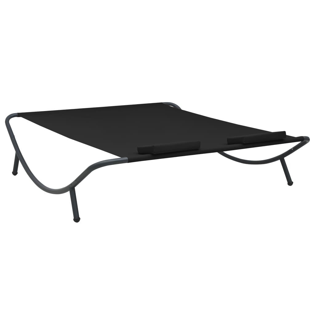 Loungebed Stof Zwart