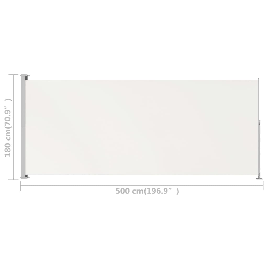 Tuinscherm Uittrekbaar 180X500 Cm Crèmekleurig