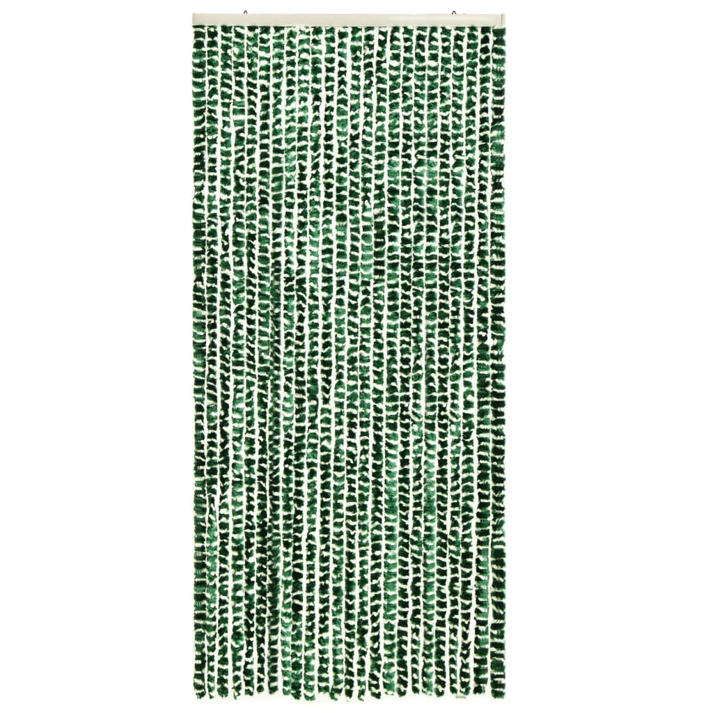Vliegengordijn 90X220 Cm Chenille Groen En Wit