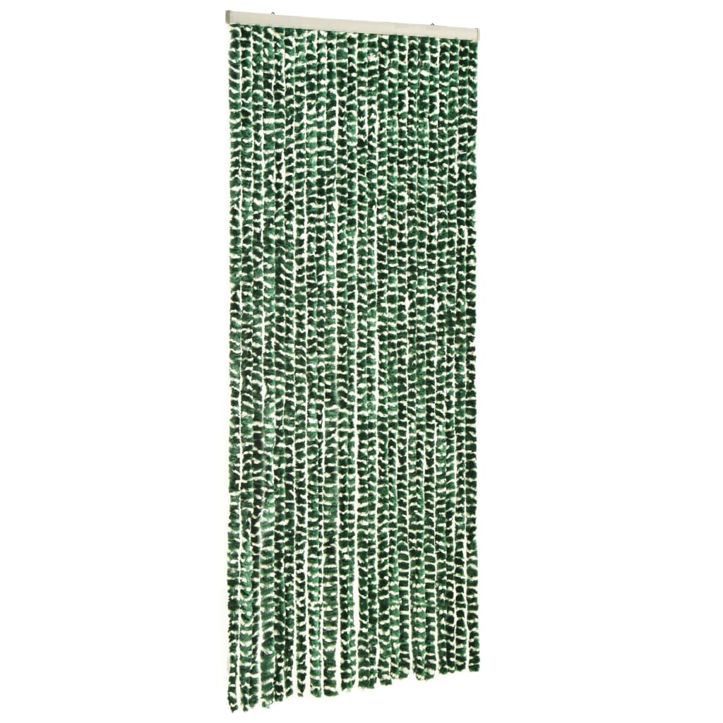 Vliegengordijn 90X220 Cm Chenille Groen En Wit