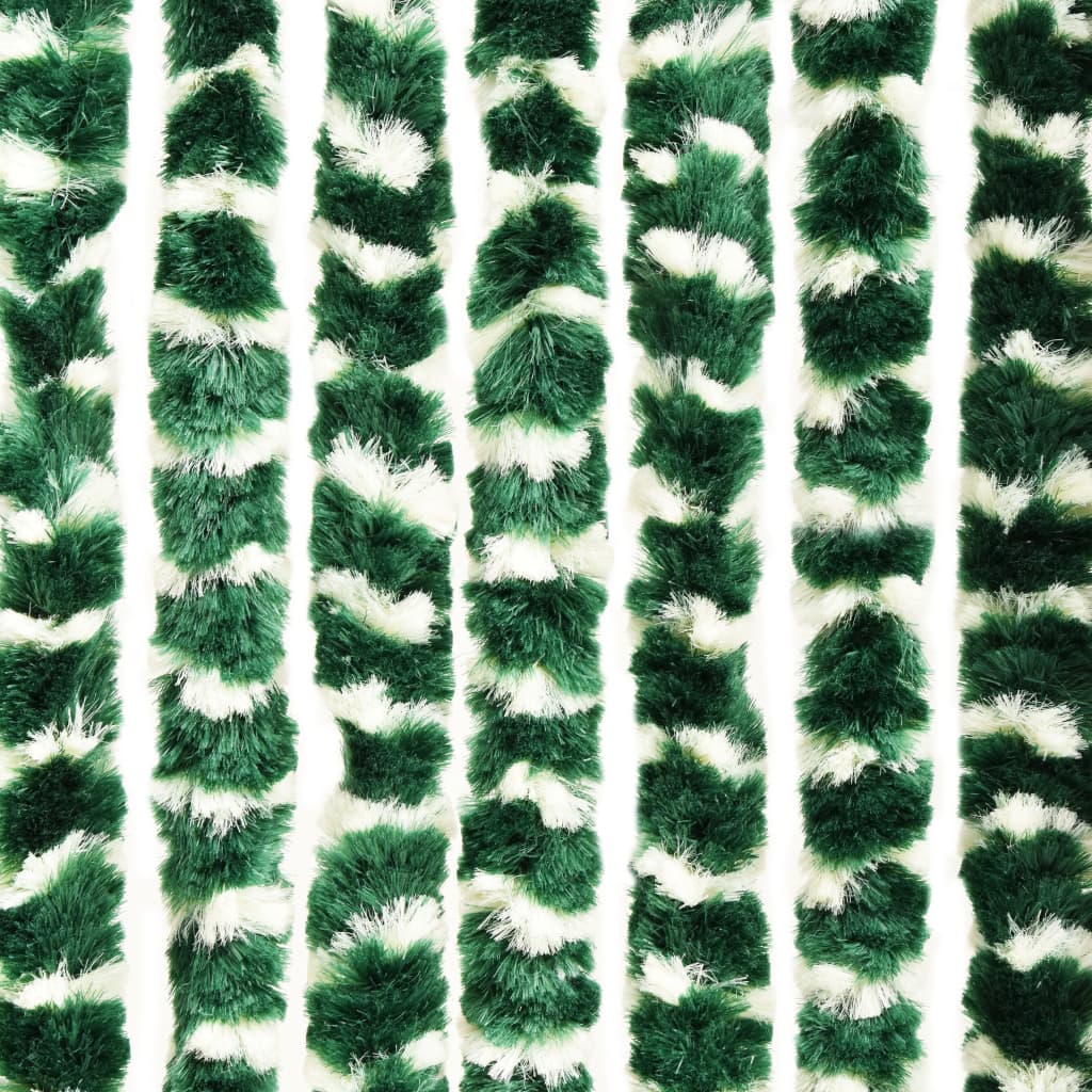 Vliegengordijn 90X220 Cm Chenille Groen En Wit