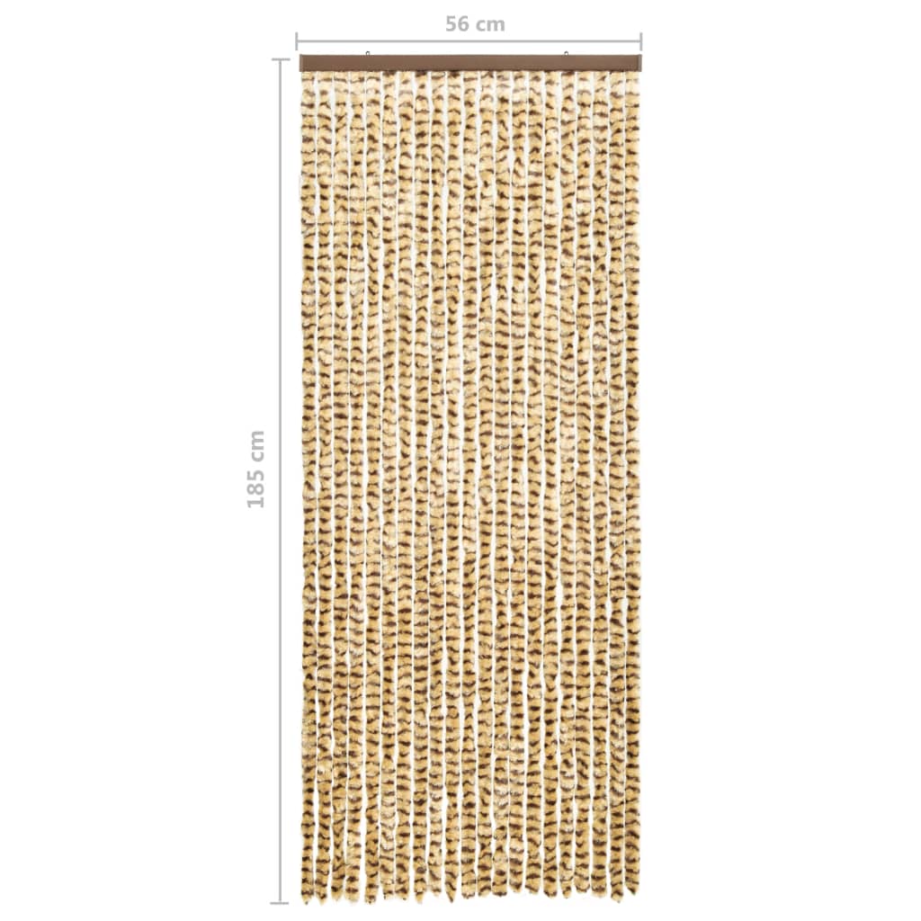Vliegengordijn 56X185 Cm Chenille Beige En Bruin