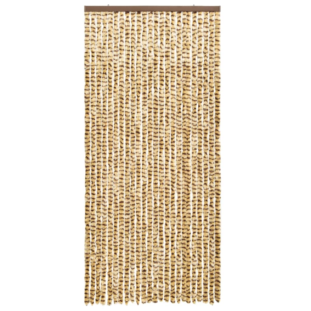 Vliegengordijn 90X220 Cm Chenille Beige En Bruin