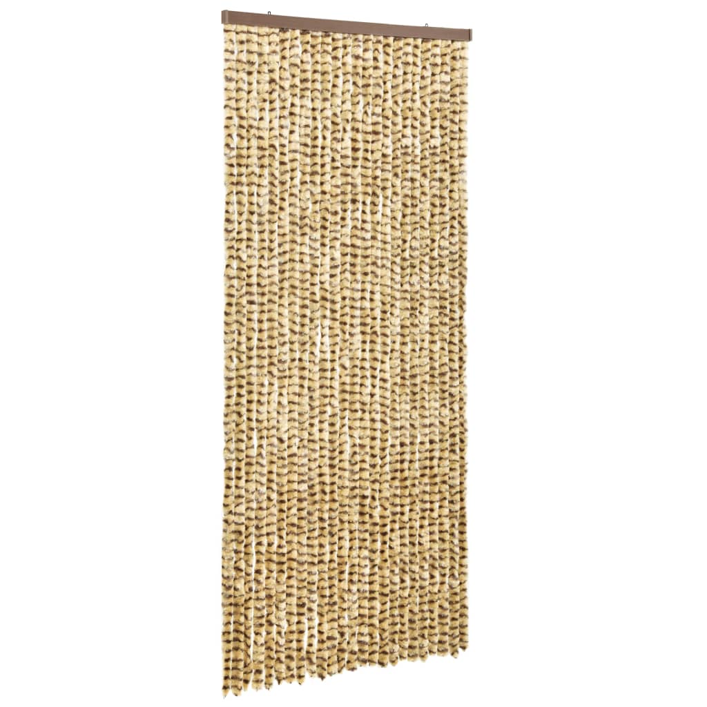 Vliegengordijn 90X220 Cm Chenille Beige En Bruin