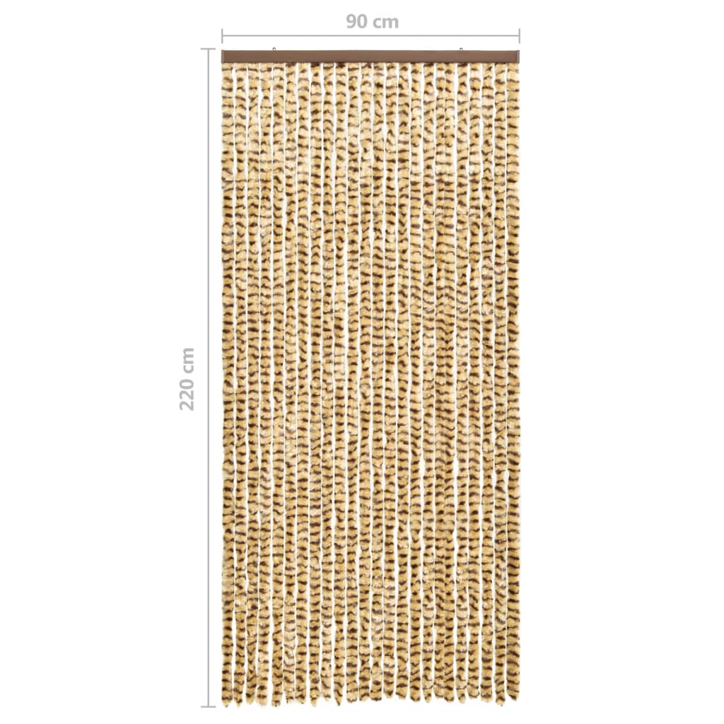Vliegengordijn 90X220 Cm Chenille Beige En Bruin