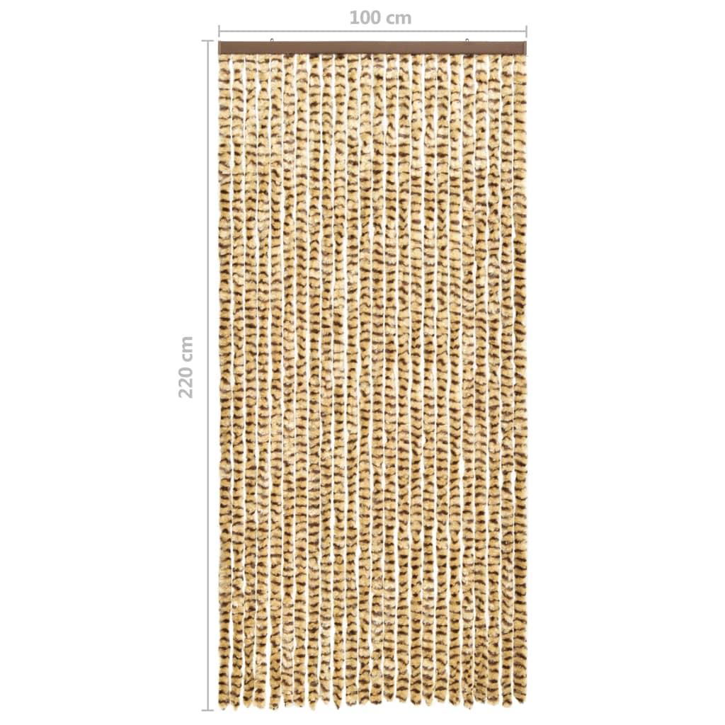 Vliegengordijn 100X220 Cm Chenille Beige En Bruin
