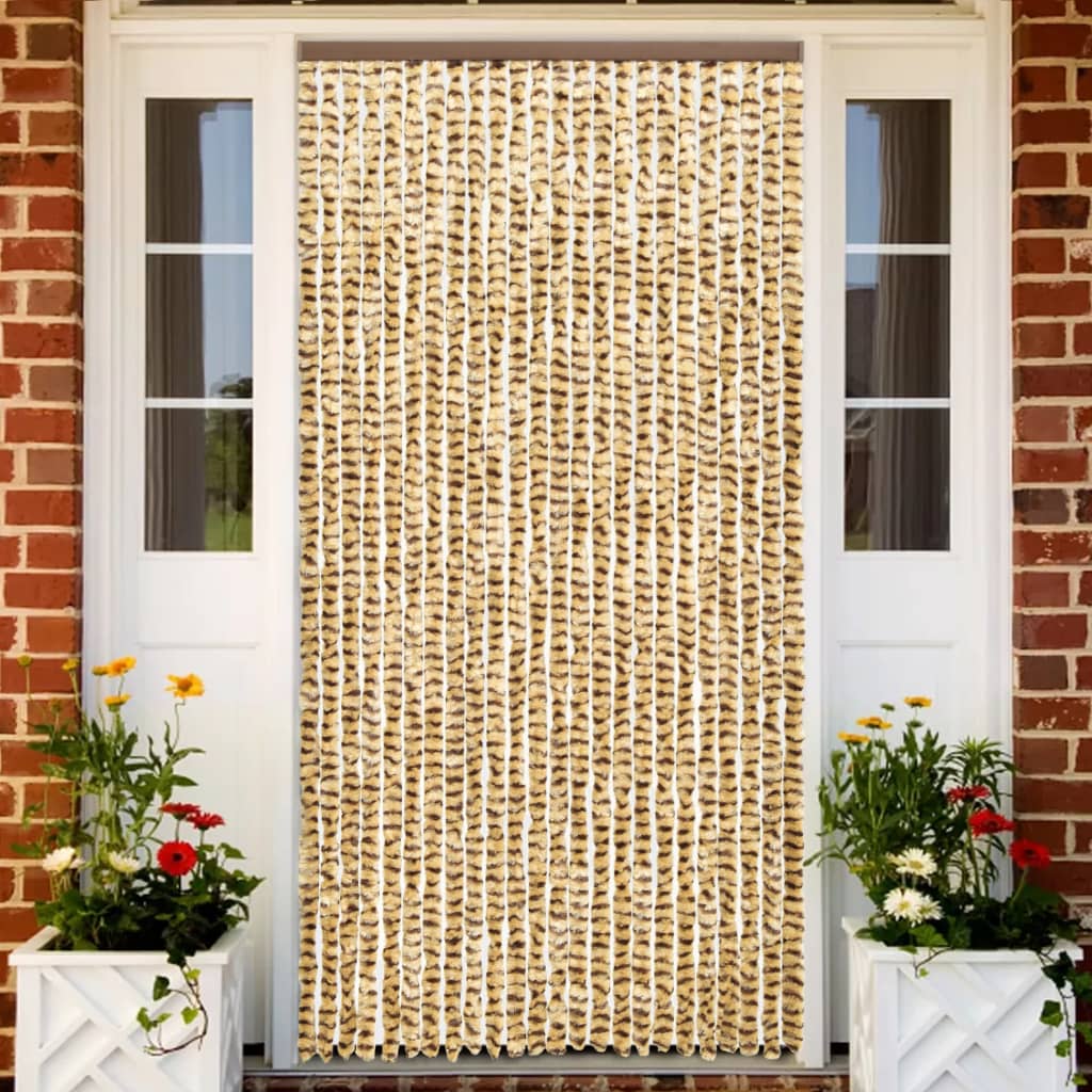 Vliegengordijn 100X220 Cm Chenille Beige En Bruin