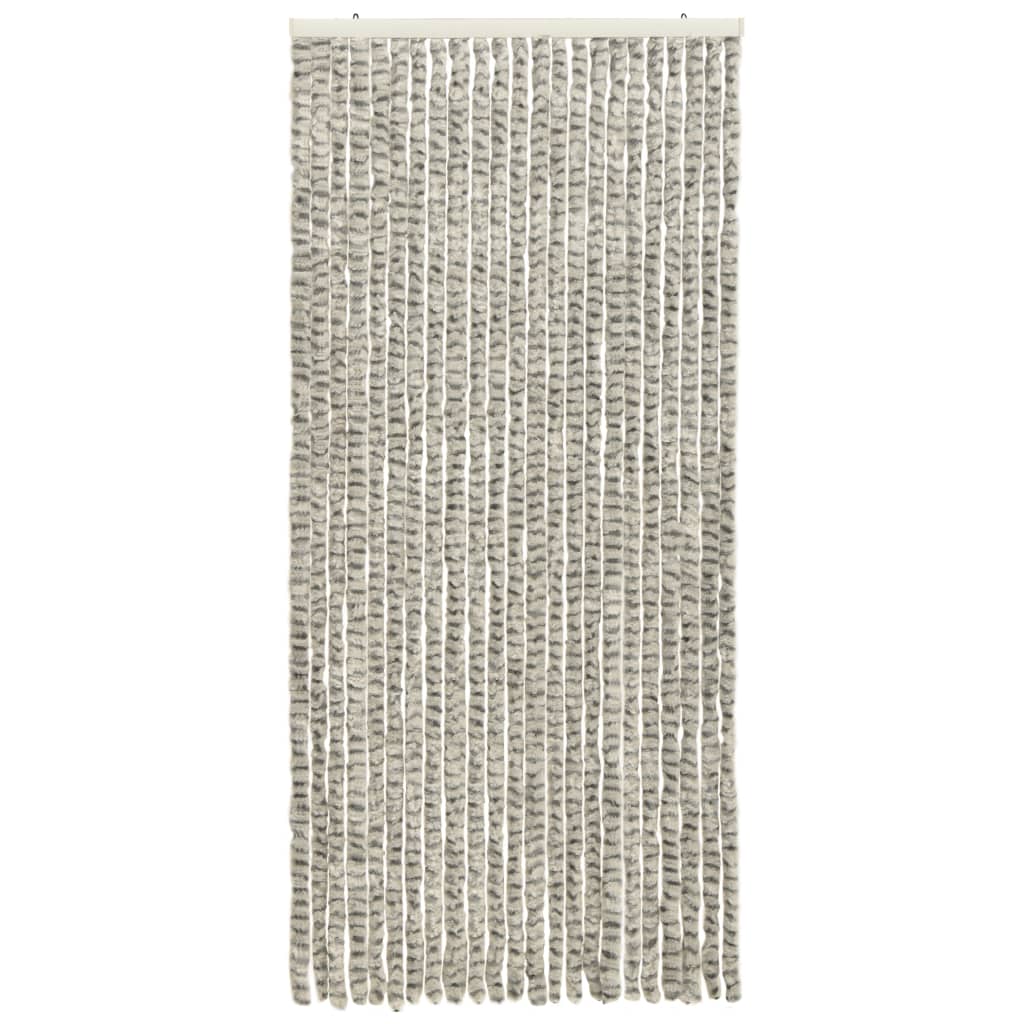 Vliegengordijn 90X220 Cm Chenille Licht- En Donkergrijs