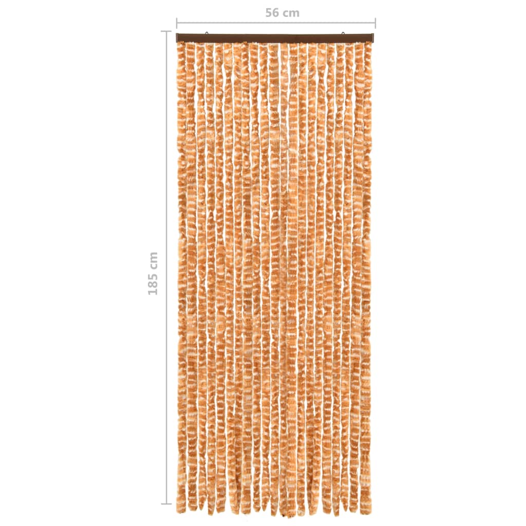 Vliegengordijn 56X185 Cm Chenille Oker En Wit