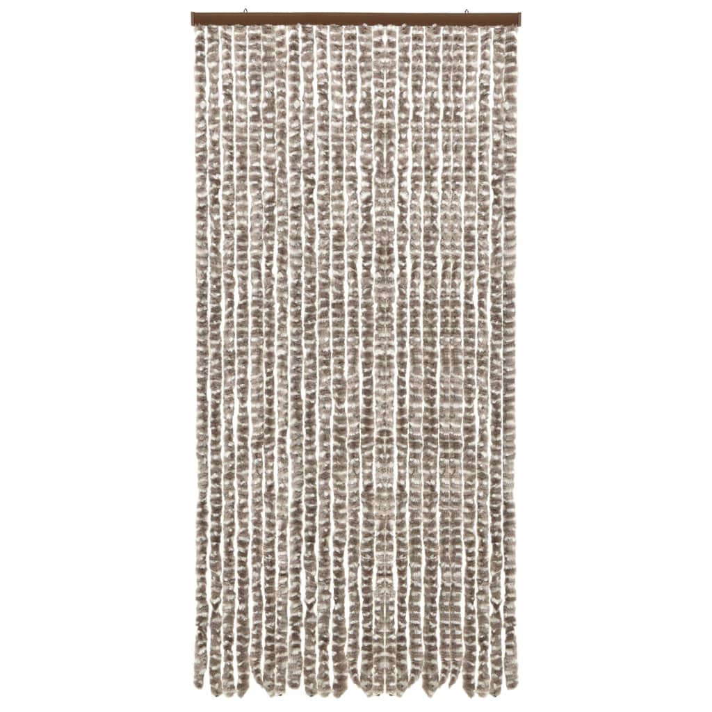 Vliegengordijn 100X220 Cm Chenille Taupe En Wit