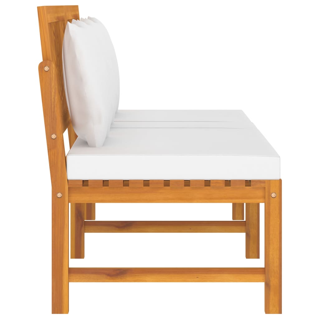 Dagbed Met Crèmekleurig Kussen 200X60X75 Cm Massief Acaciahout
