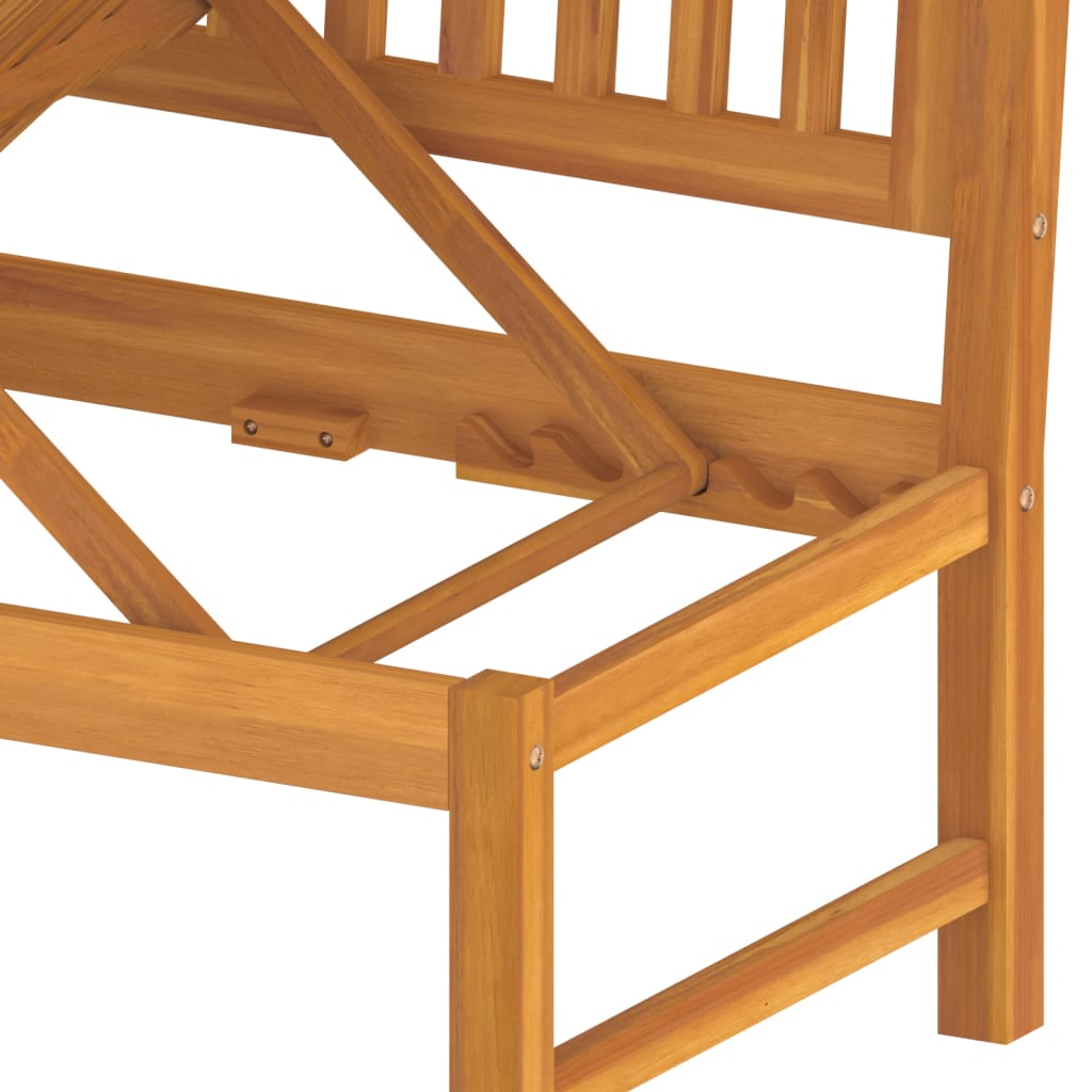 Dagbed Met Crèmekleurig Kussen 200X60X75 Cm Massief Acaciahout