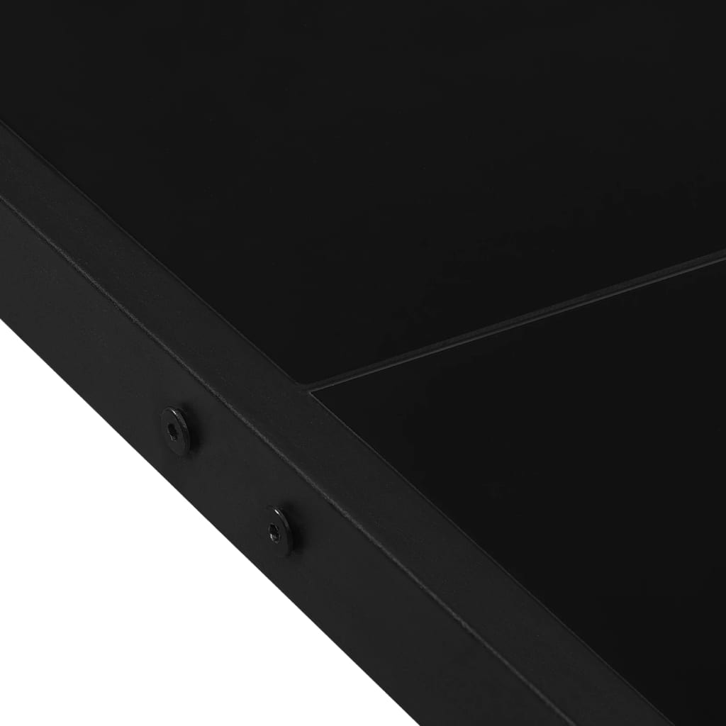 Tuintafel 130X130X72 Cm Staal En Glas Zwart