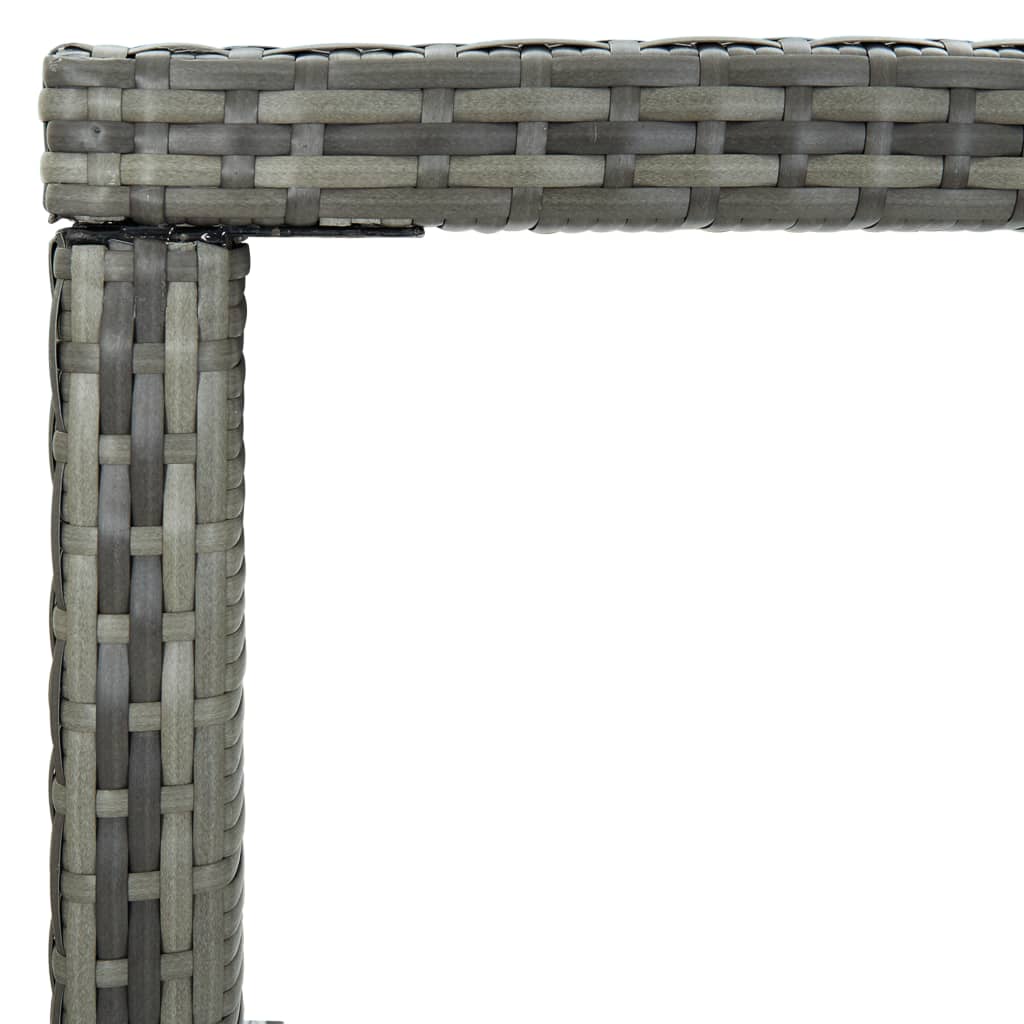 Tuinbartafel 130X60X110 Cm Poly Rattan En Glas Grijs