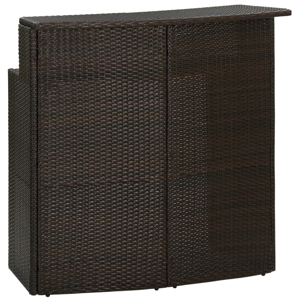 Tuinbartafel 120X55X110 Cm Poly Rattan Bruin