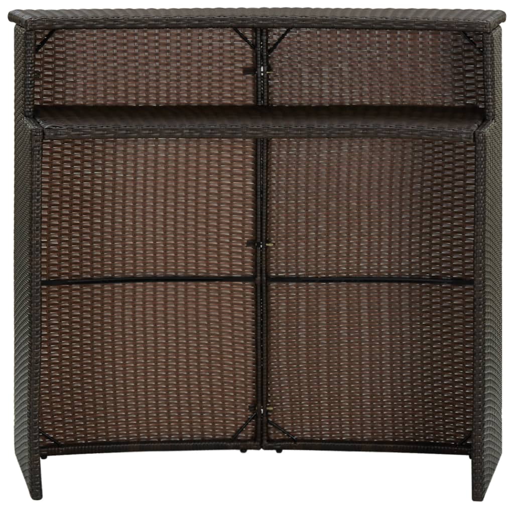 Tuinbartafel 120X55X110 Cm Poly Rattan Bruin