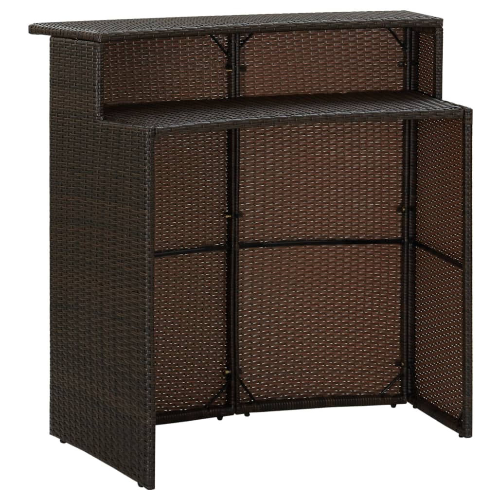 Tuinbartafel 120X55X110 Cm Poly Rattan Bruin