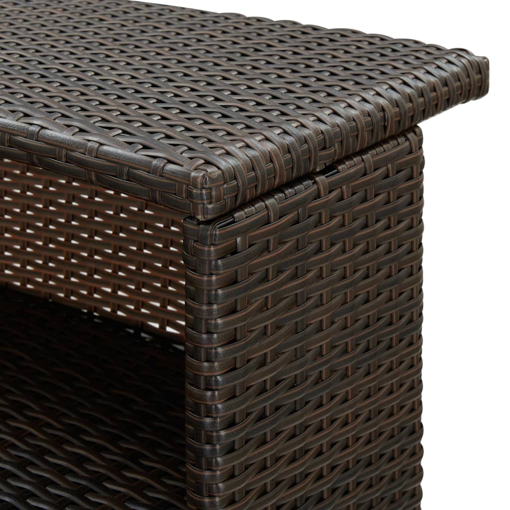 Tuinbartafel 120X55X110 Cm Poly Rattan Bruin