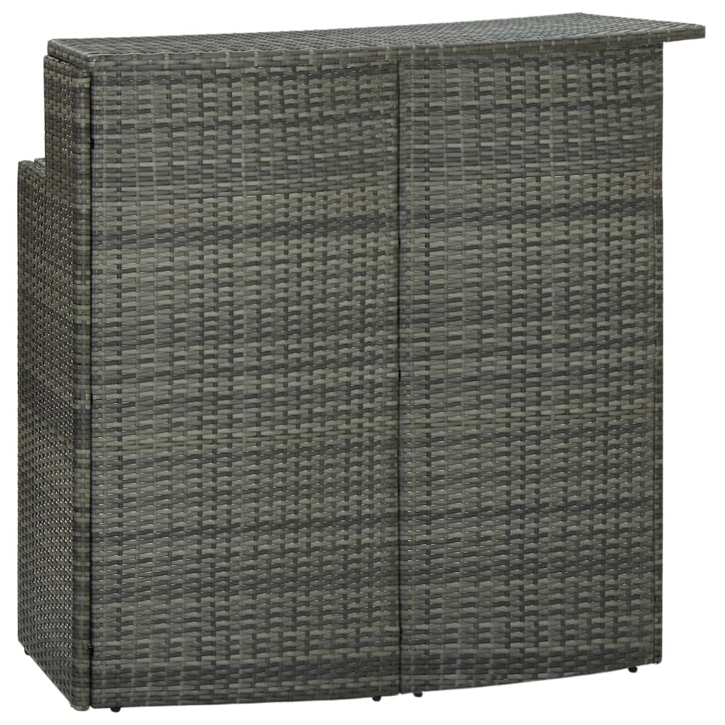 Tuinbartafel 120X55X110 Cm Poly Rattan Grijs