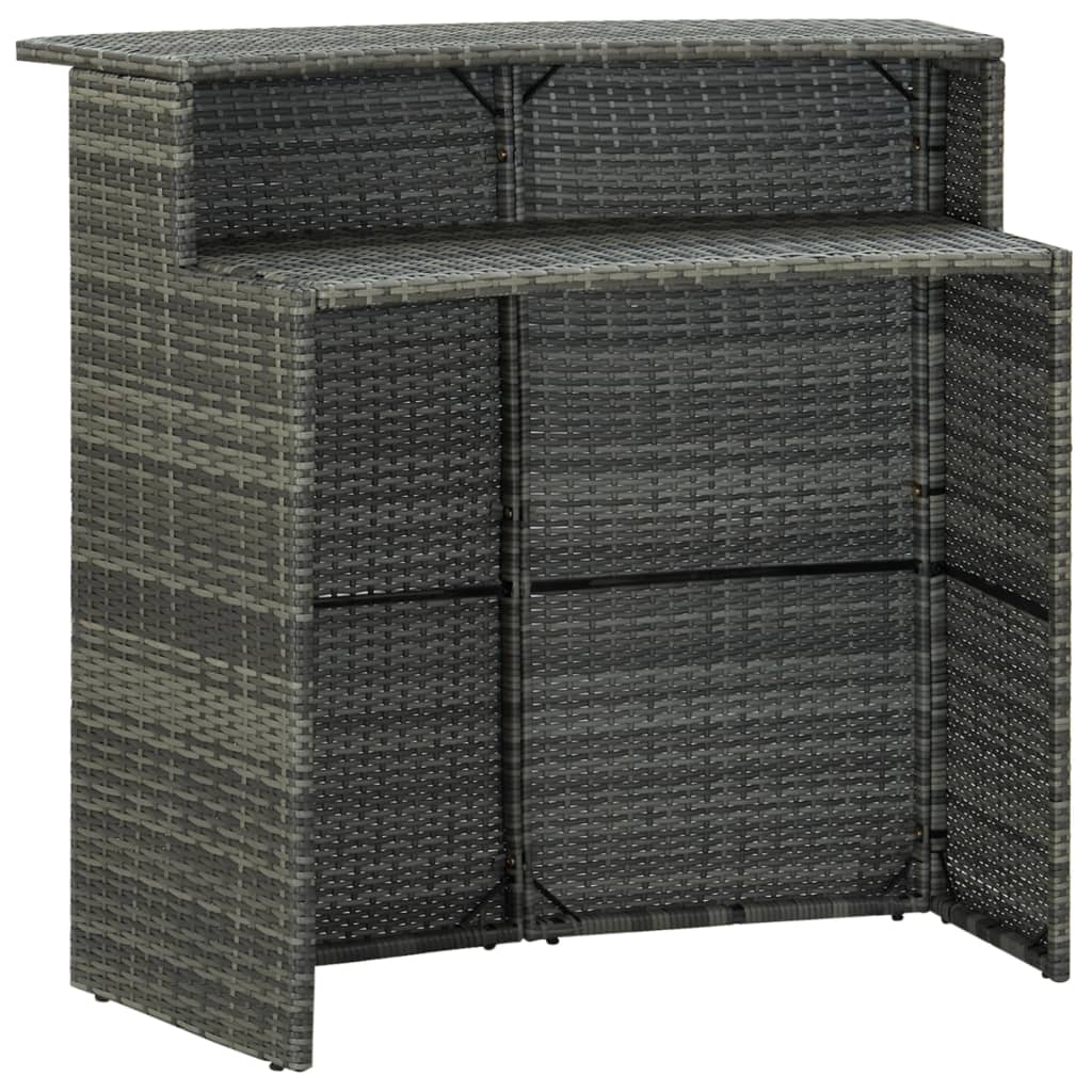 Tuinbartafel 120X55X110 Cm Poly Rattan Grijs