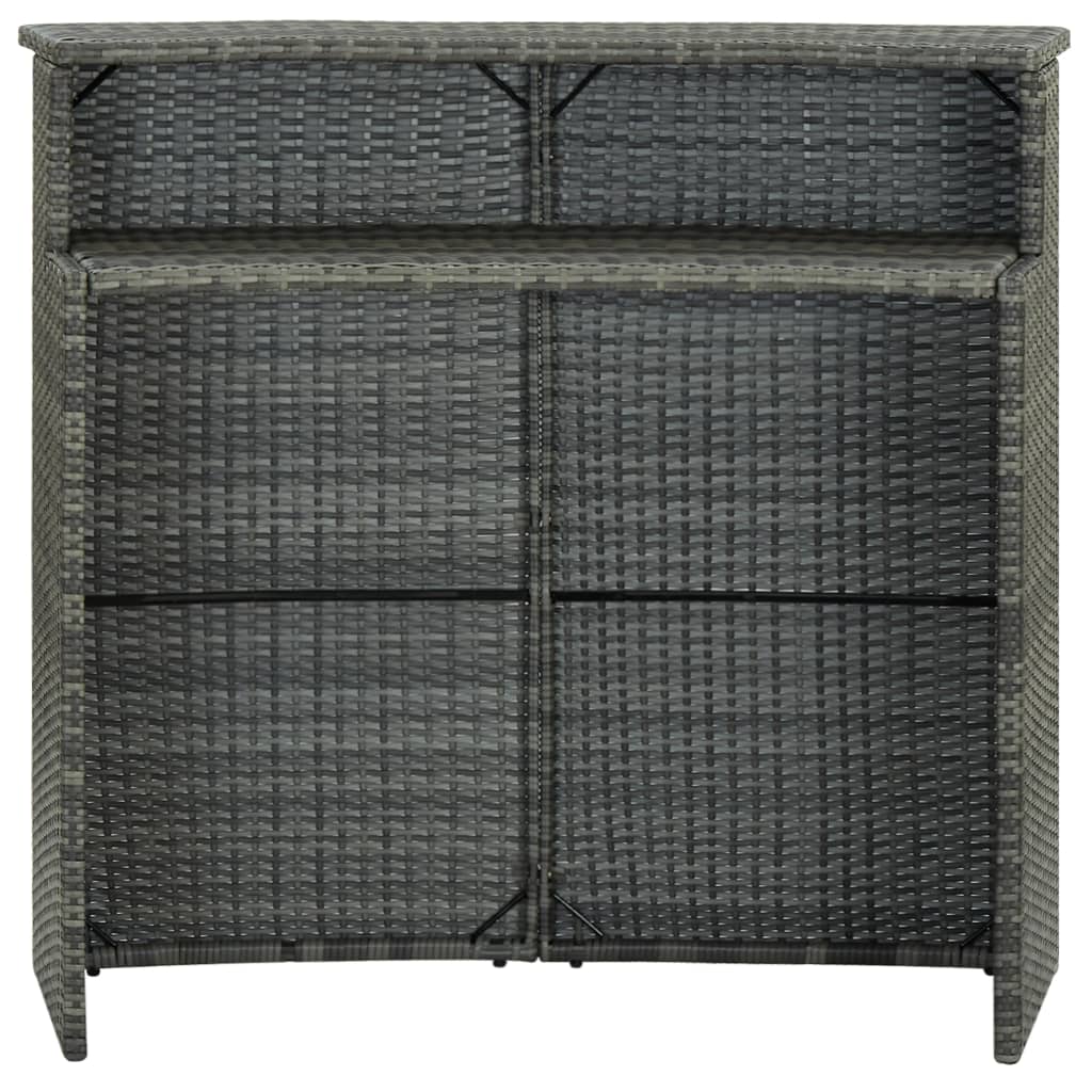 Tuinbartafel 120X55X110 Cm Poly Rattan Grijs
