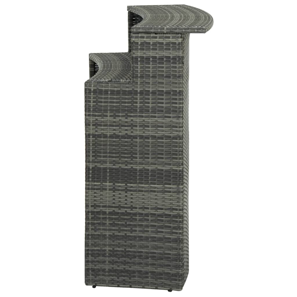Tuinbartafel 120X55X110 Cm Poly Rattan Grijs