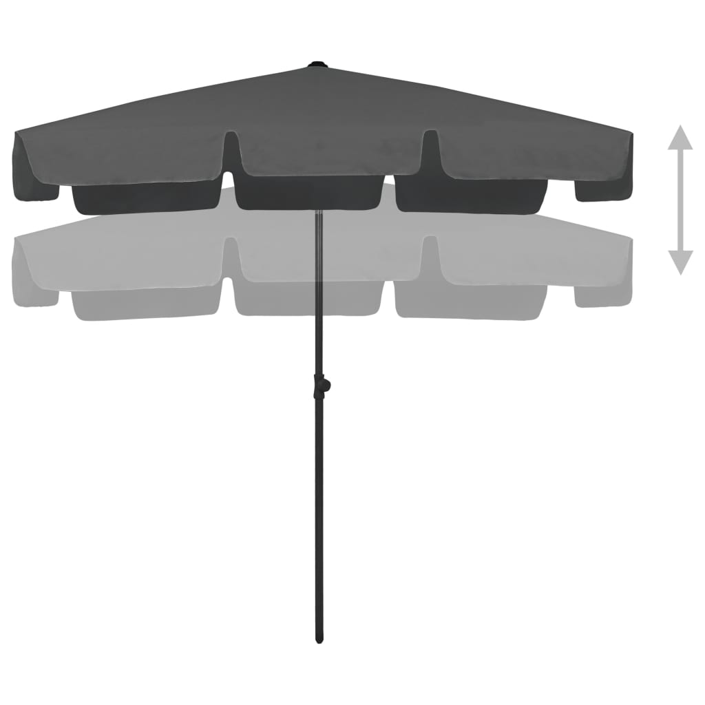 Strandparasol 200X125 Cm Antracietkleurig