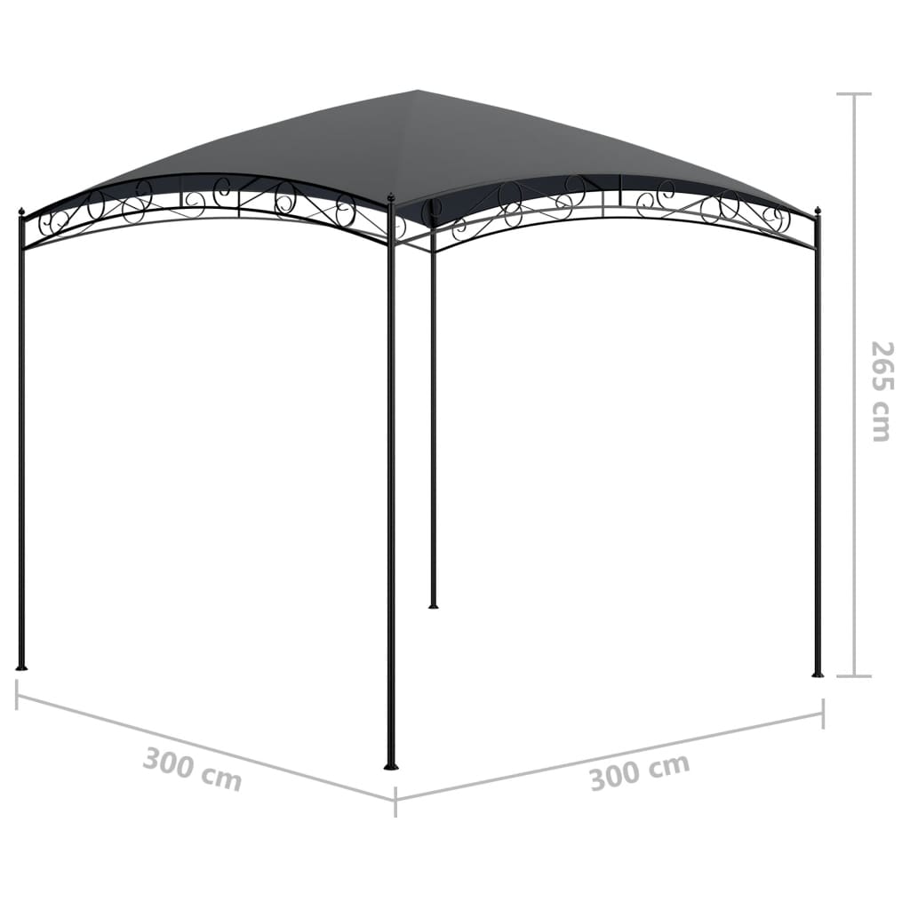 Pavillon 180 g/m² 3x3x2,65 m Anthrazit