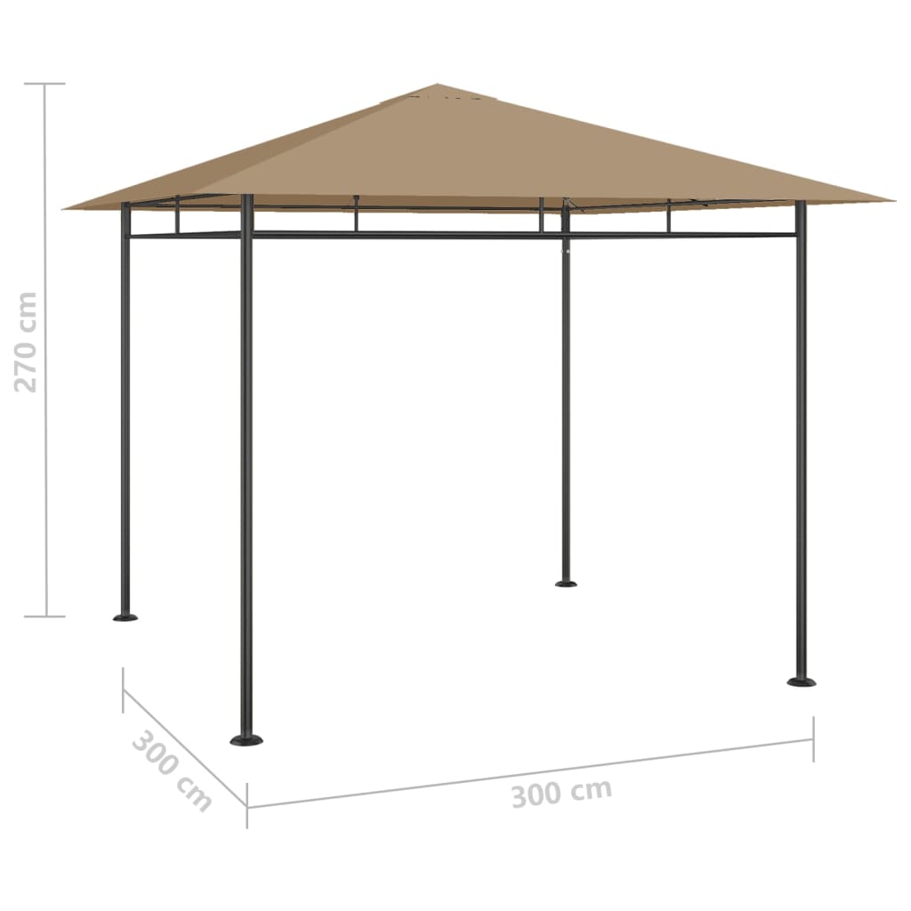 Pavillon 180 g/m² 3x3x2,7 m Taupe