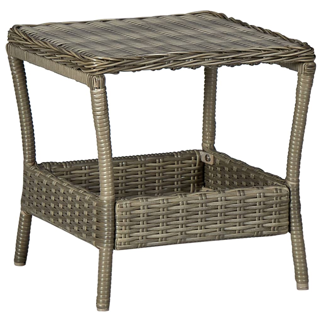 Tuintafel 45X45X46,5 Cm Poly Rattan Bruin