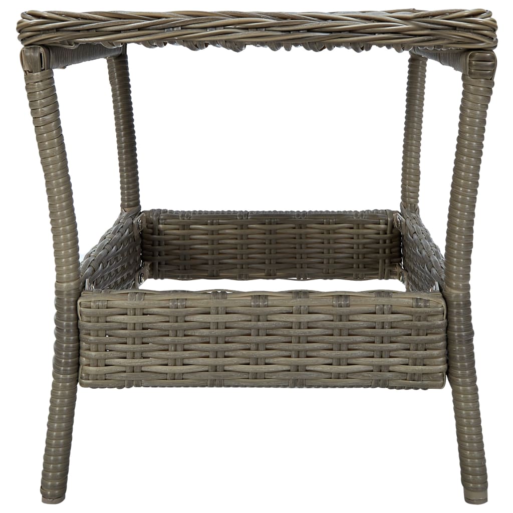 Tuintafel 45X45X46,5 Cm Poly Rattan Bruin