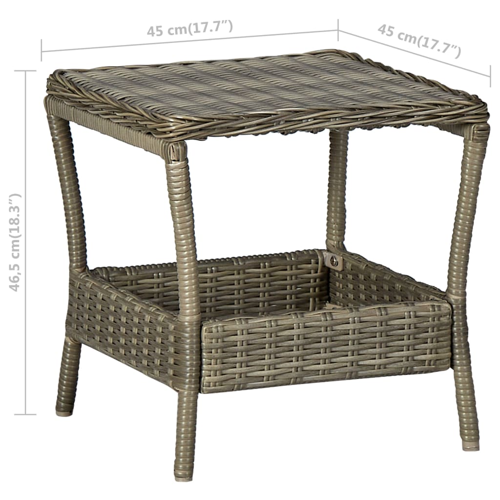 Tuintafel 45X45X46,5 Cm Poly Rattan Bruin