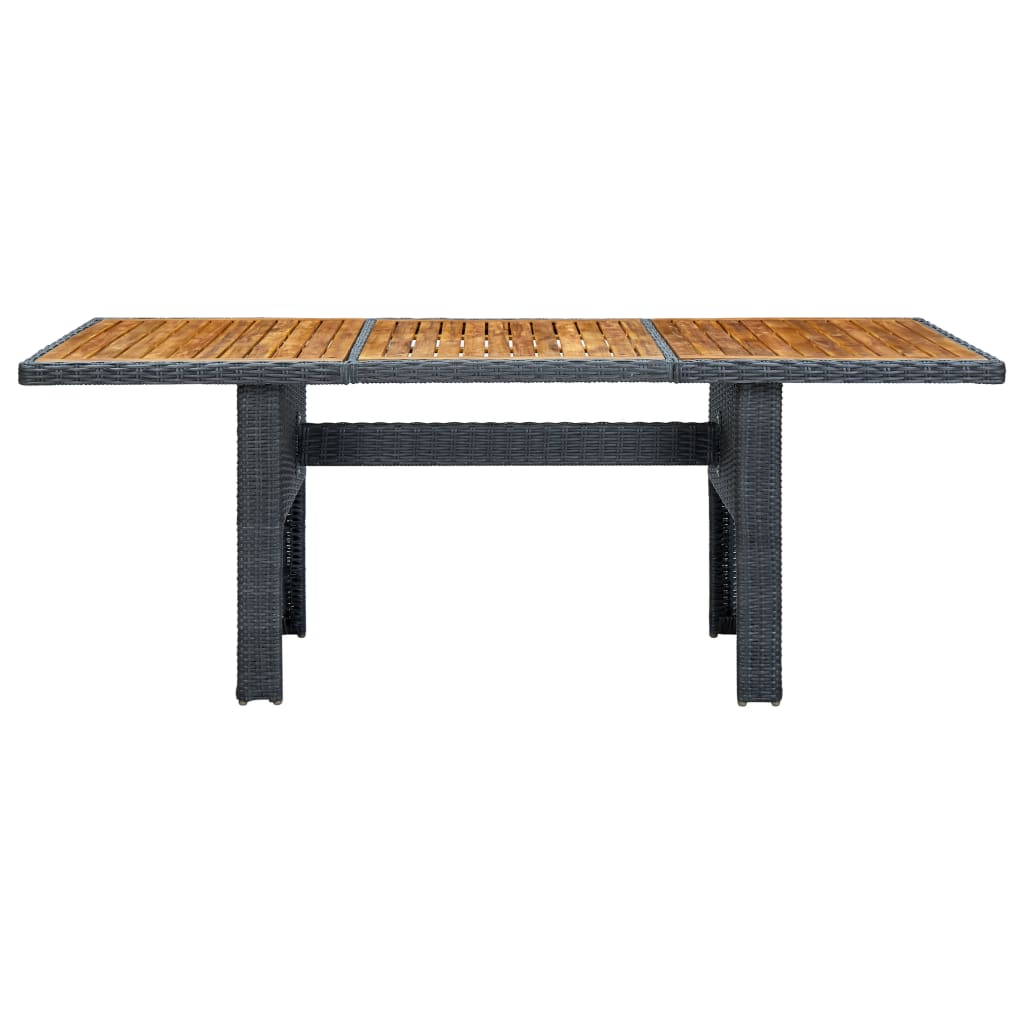 Tuintafel Poly Rattan En Massief Acaciahout Donkergrijs