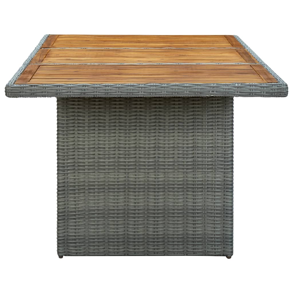 Tuintafel Poly Rattan En Massief Acaciahout Lichtgrijs