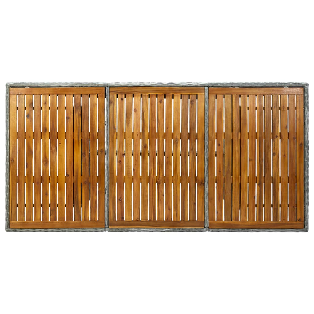 Tuintafel Poly Rattan En Massief Acaciahout Lichtgrijs