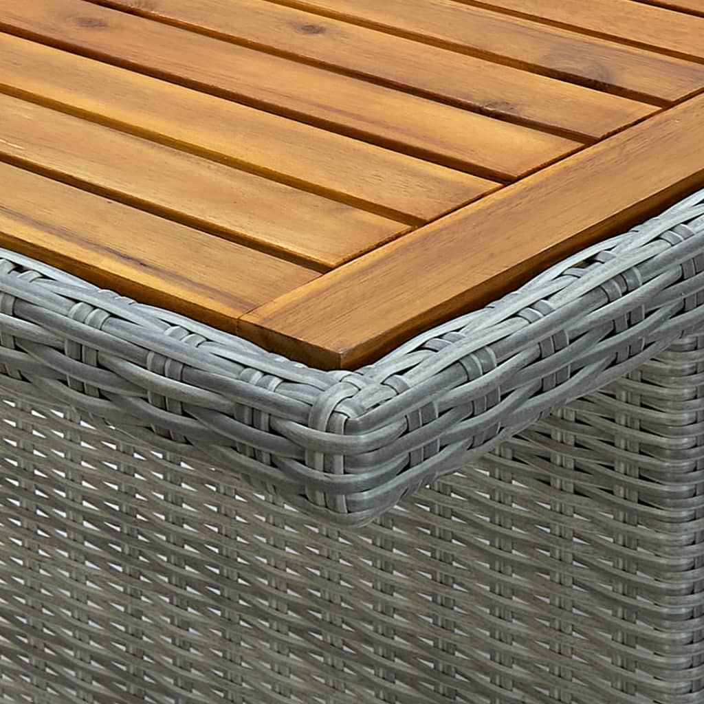 Tuintafel Poly Rattan En Massief Acaciahout Lichtgrijs